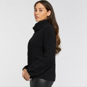NWT Seven7 Black Chenille Cowl Neck Chunky Sweater size M